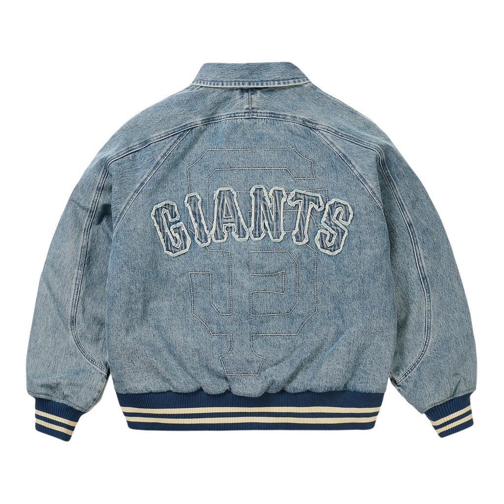 Palace x Giants Denim Varsity Jacket – Washed Blue