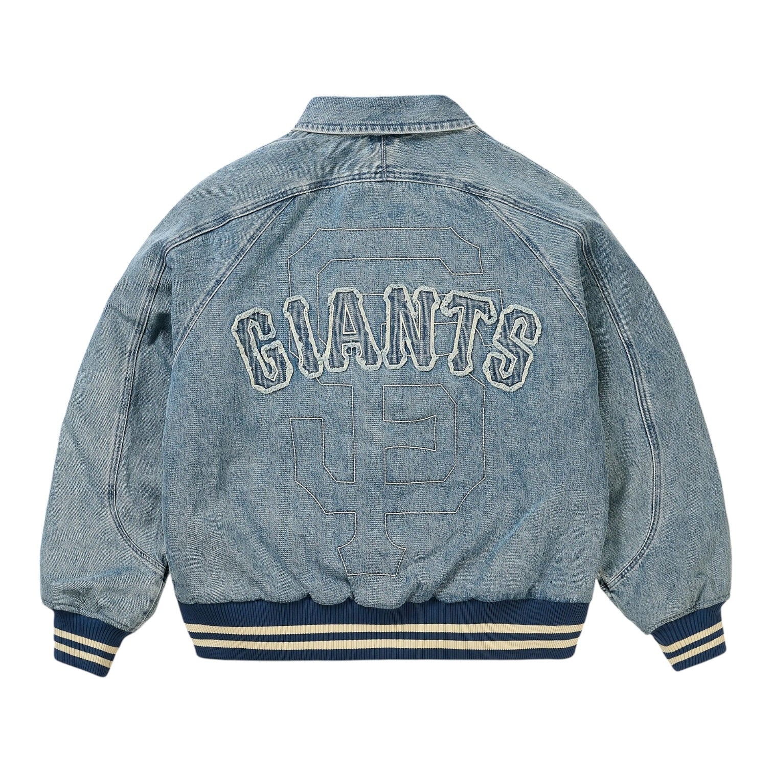 Palace x Giants Denim Varsity Jacket – Washed Blue